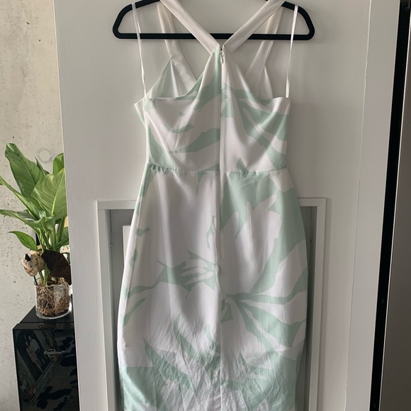 BCBGeneration Aqua White Sleeveless Halter Dress - Picture 5 of 7